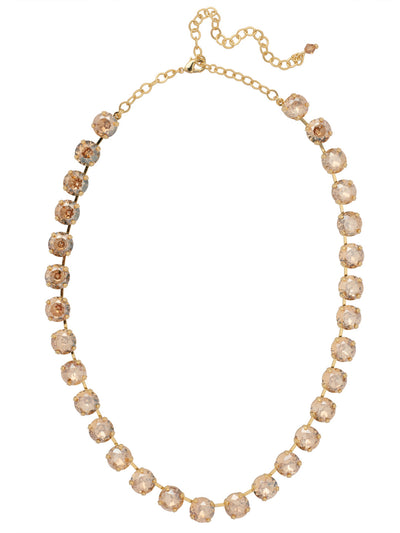 Mara Tennis Necklace - NFD75BGGNS - <p>The Mara Tennis Necklace is a perfect blend of classic elegance and contemporary style! This stunning piece showcases a full line of rivoli cut crystals, instantly drawing attention. (16-20 inches) From Sorrelli's Golden Shadow collection in our Bright Gold-tone finish.</p>