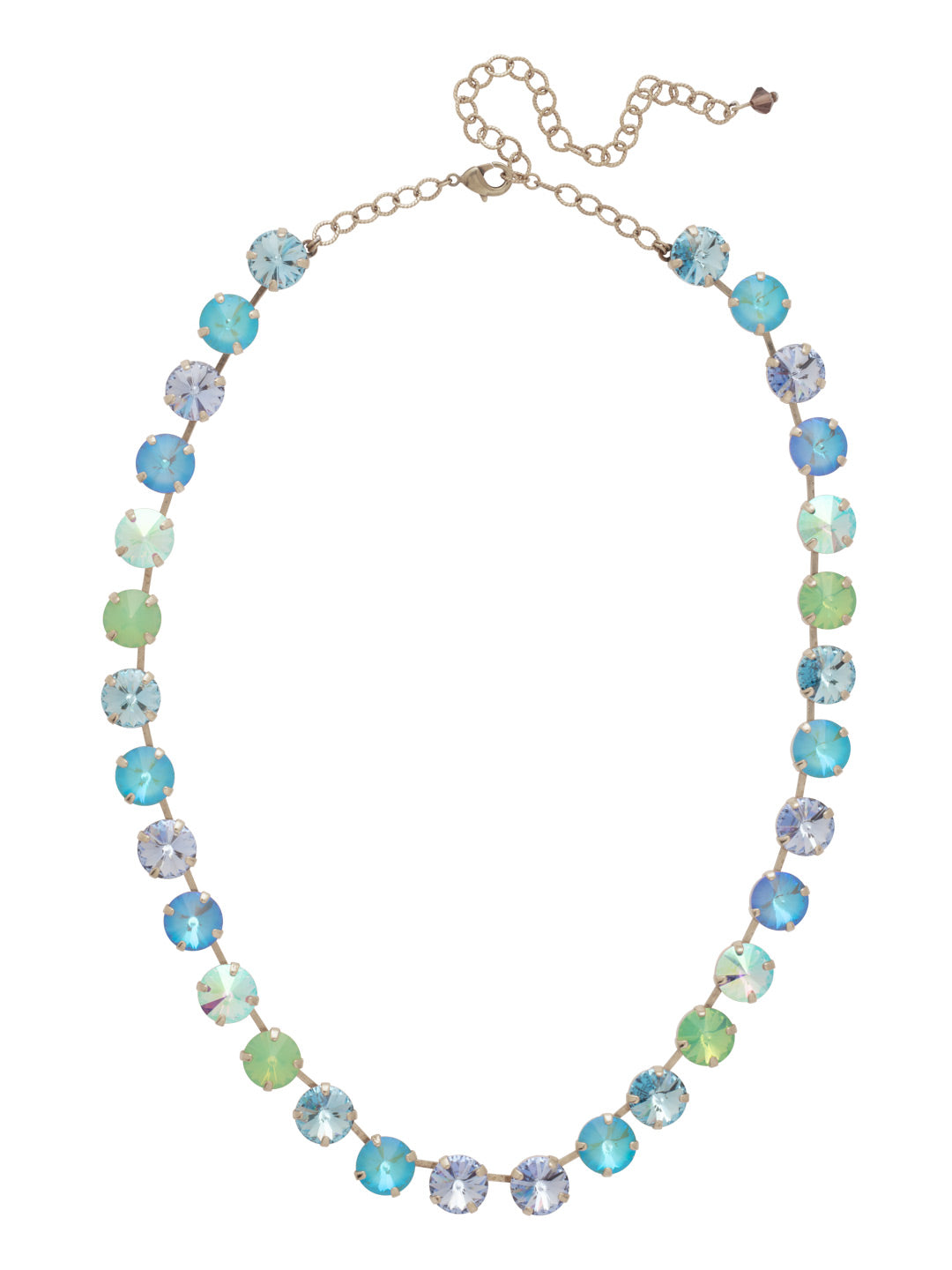 Mara Tennis Necklace - NFD75PDOC - <p>The Mara Tennis Necklace is a perfect blend of classic elegance and contemporary style! This stunning piece showcases a full line of rivoli cut crystals, instantly drawing attention. (16-20 inches) From Sorrelli's Ocean collection in our Palladium finish.</p>