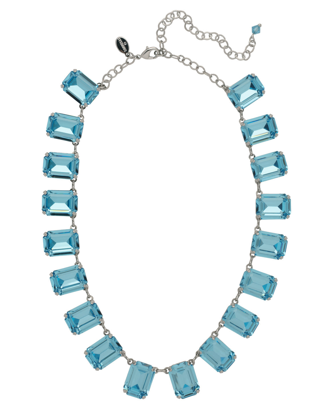 Julianna Emerald Statement Necklace - NFD77PDAQU - <p>The Julianna Emerald Statement Necklace features a row of octagon cut candy drop crystals around an adjustable chain, secured with a lobster claw clasp. From Sorrelli's Aquamarine collection in our Palladium finish.</p>