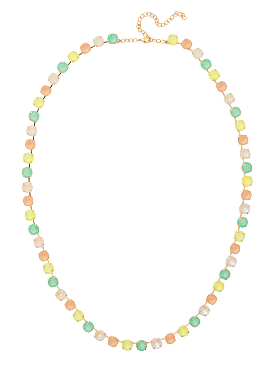 Mara Long Necklace - NFD81BGMAM - <p>The Mara Long Necklace features a full line of round cut crystals on an adjustable chain, secured with a lobster claw clasp. From Sorrelli's Mango Mint collection in our Bright Gold-tone finish.</p>