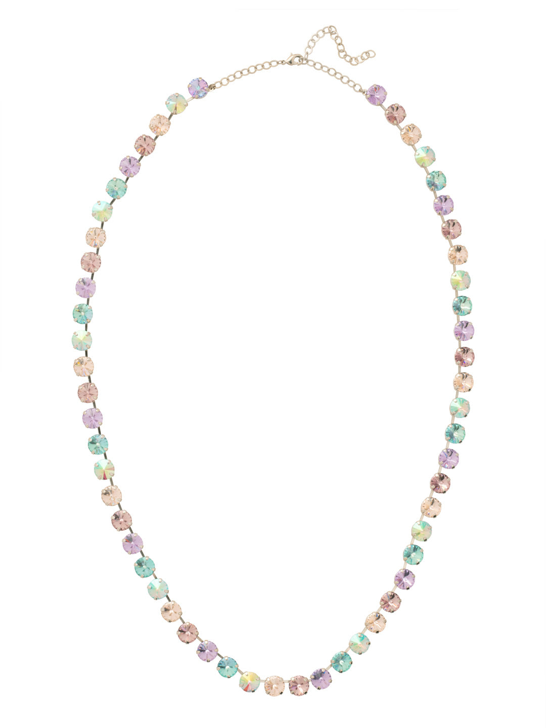 Mara Long Necklace - NFD81PDLCH - <p>The Mara Long Necklace features a full line of round cut crystals on an adjustable chain, secured with a lobster claw clasp. From Sorrelli's Lilac Champagne collection in our Palladium finish.</p>