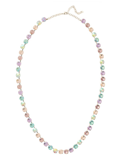 Mara Long Necklace - NFD81PDLCH - <p>The Mara Long Necklace features a full line of round cut crystals on an adjustable chain, secured with a lobster claw clasp. From Sorrelli's Lilac Champagne collection in our Palladium finish.</p>