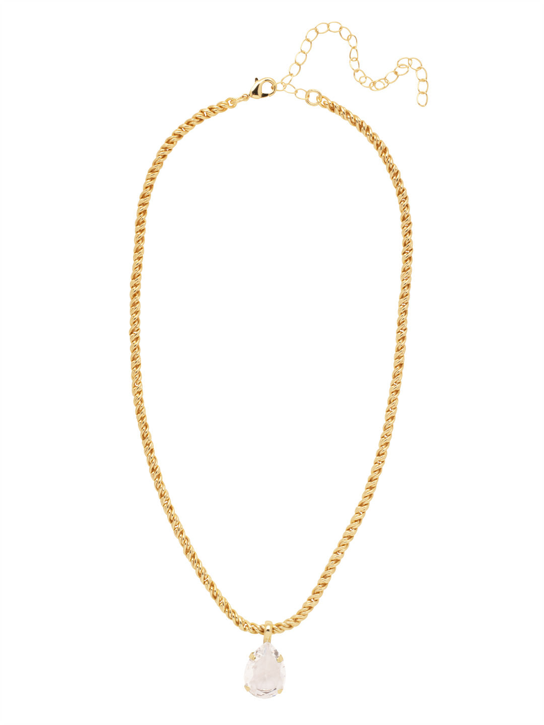 Eileen Pendant Necklace - NFF10BGCRY - <p>The Eileen Pendant Necklace features a single pear cut candy gem on an adjustable rope chain, secured by a lobster claw clasp. From Sorrelli's Crystal collection in our Bright Gold-tone finish.</p>