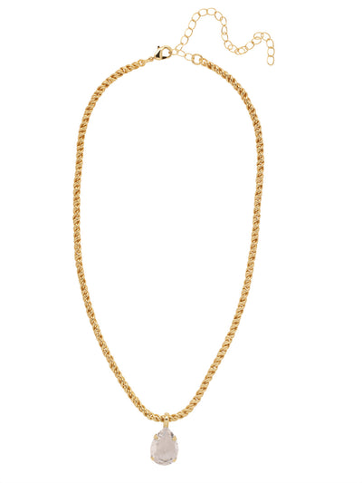 Eileen Pendant Necklace - NFF10BGCRY - <p>The Eileen Pendant Necklace features a single pear cut candy gem on an adjustable rope chain, secured by a lobster claw clasp. From Sorrelli's Crystal collection in our Bright Gold-tone finish.</p>