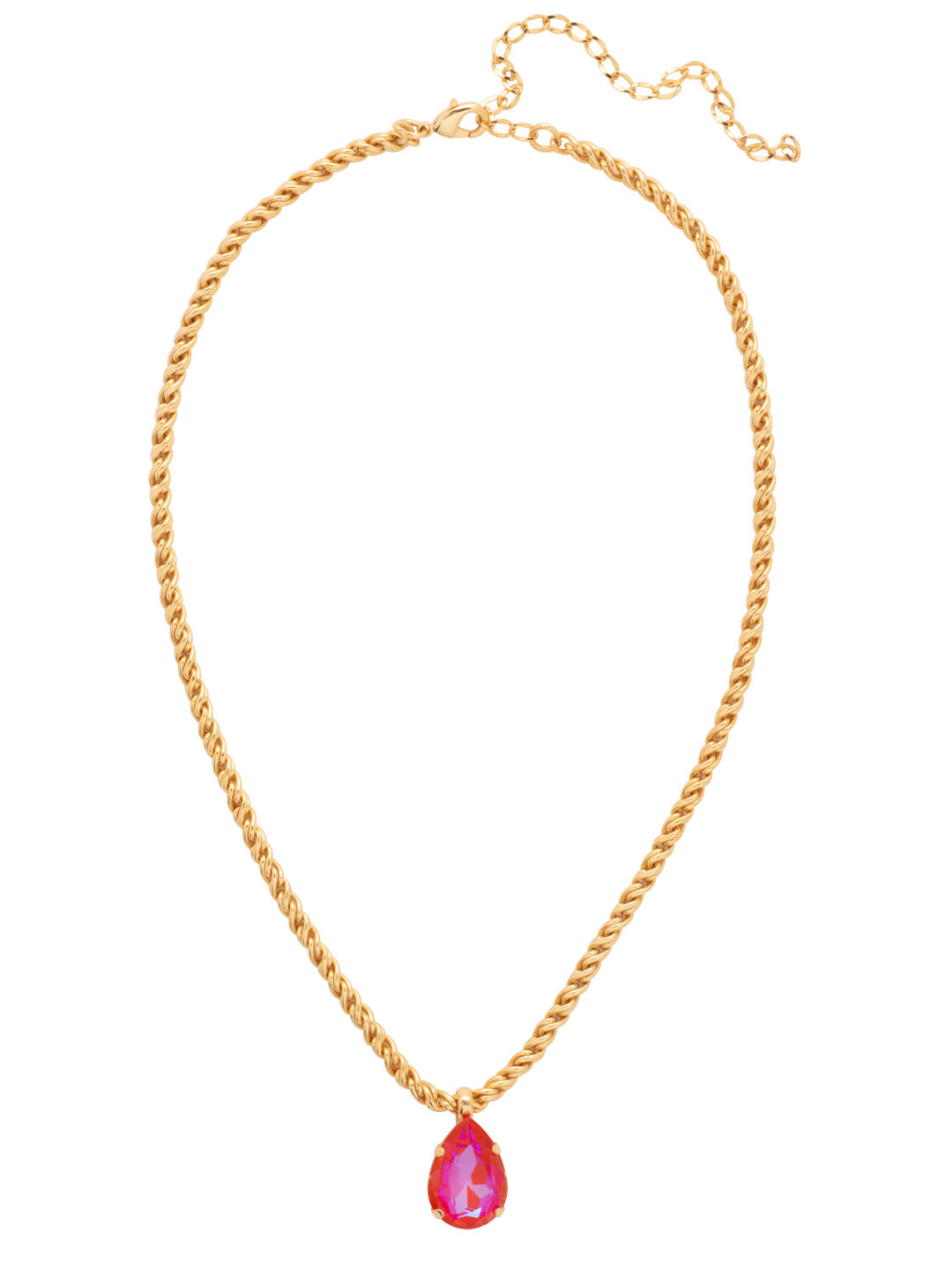 Eileen Pendant Necklace - NFF10BGRCP - <p>The Eileen Pendant Necklace features a single pear cut candy gem on an adjustable rope chain, secured by a lobster claw clasp. From Sorrelli's Red Carpet collection in our Bright Gold-tone finish.</p>