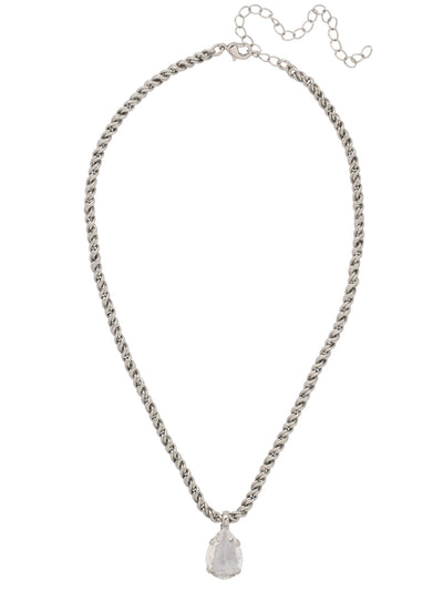 Eileen Pendant Necklace - NFF10PDCRY - <p>The Eileen Pendant Necklace features a single pear cut candy gem on an adjustable rope chain, secured by a lobster claw clasp. From Sorrelli's Crystal collection in our Palladium finish.</p>