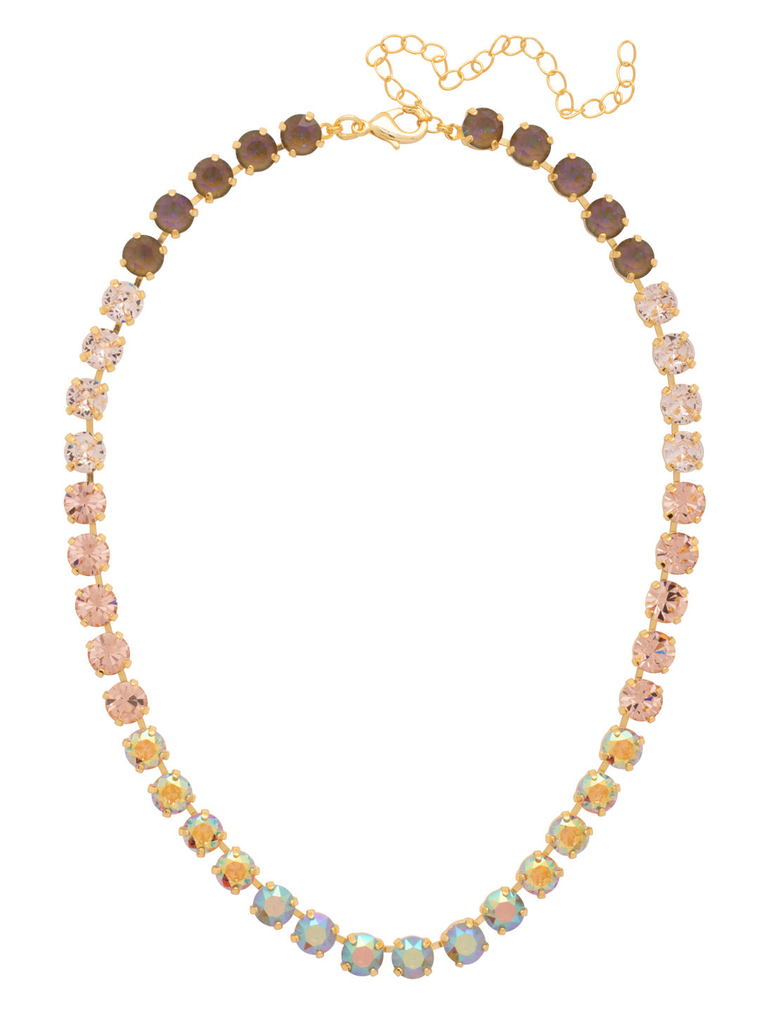 Matilda Tennis Necklace - NFJ4BGCHA - <p>The Matilda Tennis Necklace features a repeating line of round cut crystals on an adjustable chain, secured with a lobster claw clasp. (16-20 inches) From Sorrelli's Chai Latte collection in our Bright Gold-tone finish.</p>