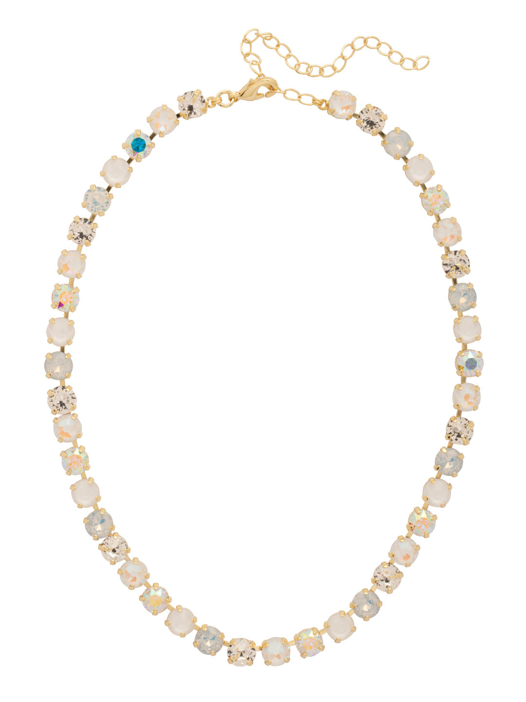 Matilda Tennis Necklace - NFJ4BGICL - <p>The Matilda Tennis Necklace features a repeating line of round cut crystals on an adjustable chain, secured with a lobster claw clasp. (16-20 inches) From Sorrelli's Icicle collection in our Bright Gold-tone finish.</p>