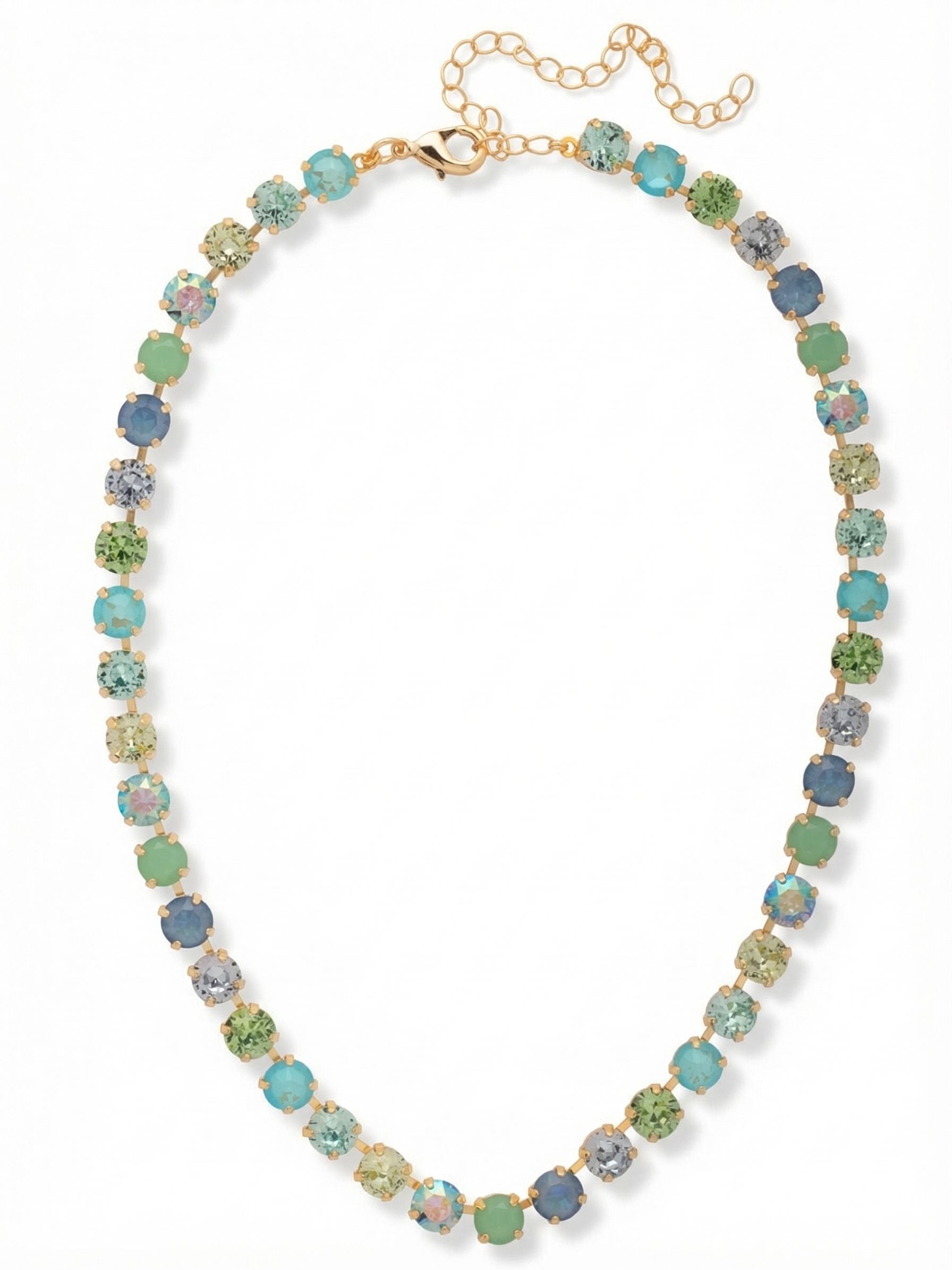 Matilda Tennis Necklace - NFJ4BGOC - <p>The Matilda Tennis Necklace features a repeating line of round cut crystals on an adjustable chain, secured with a lobster claw clasp. (16-20 inches)</p>