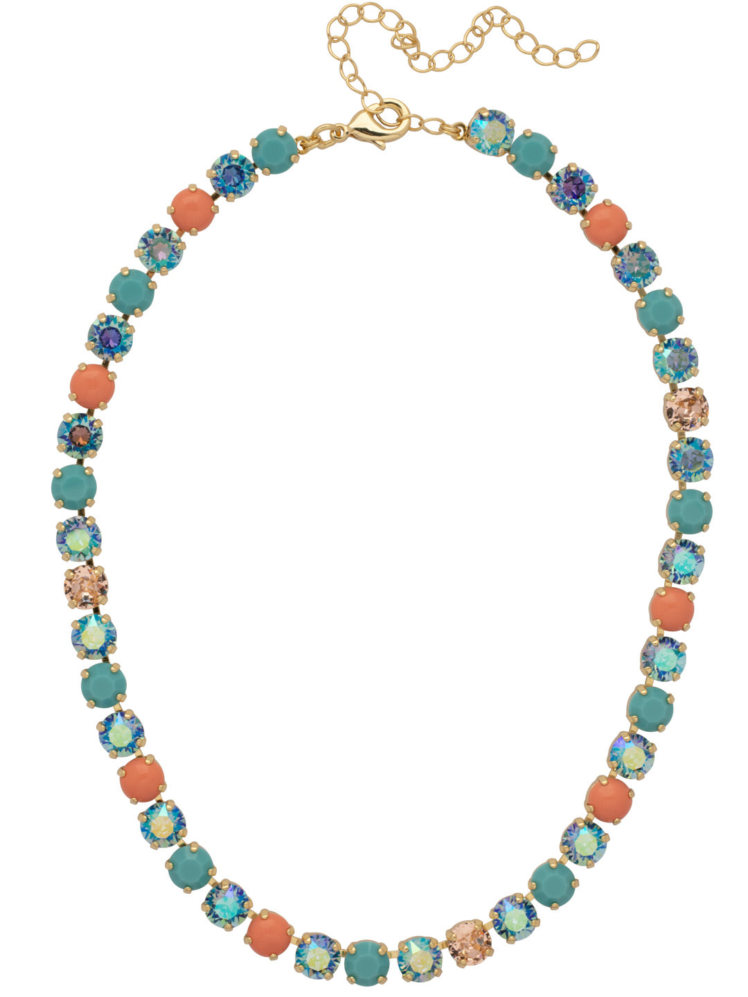 Matilda Tennis Necklace - NFJ4BGPRT - <p>The Matilda Tennis Necklace features a repeating line of round cut crystals on an adjustable chain, secured with a lobster claw clasp. From Sorrelli's Portofino collection in our Bright Gold-tone finish.</p>