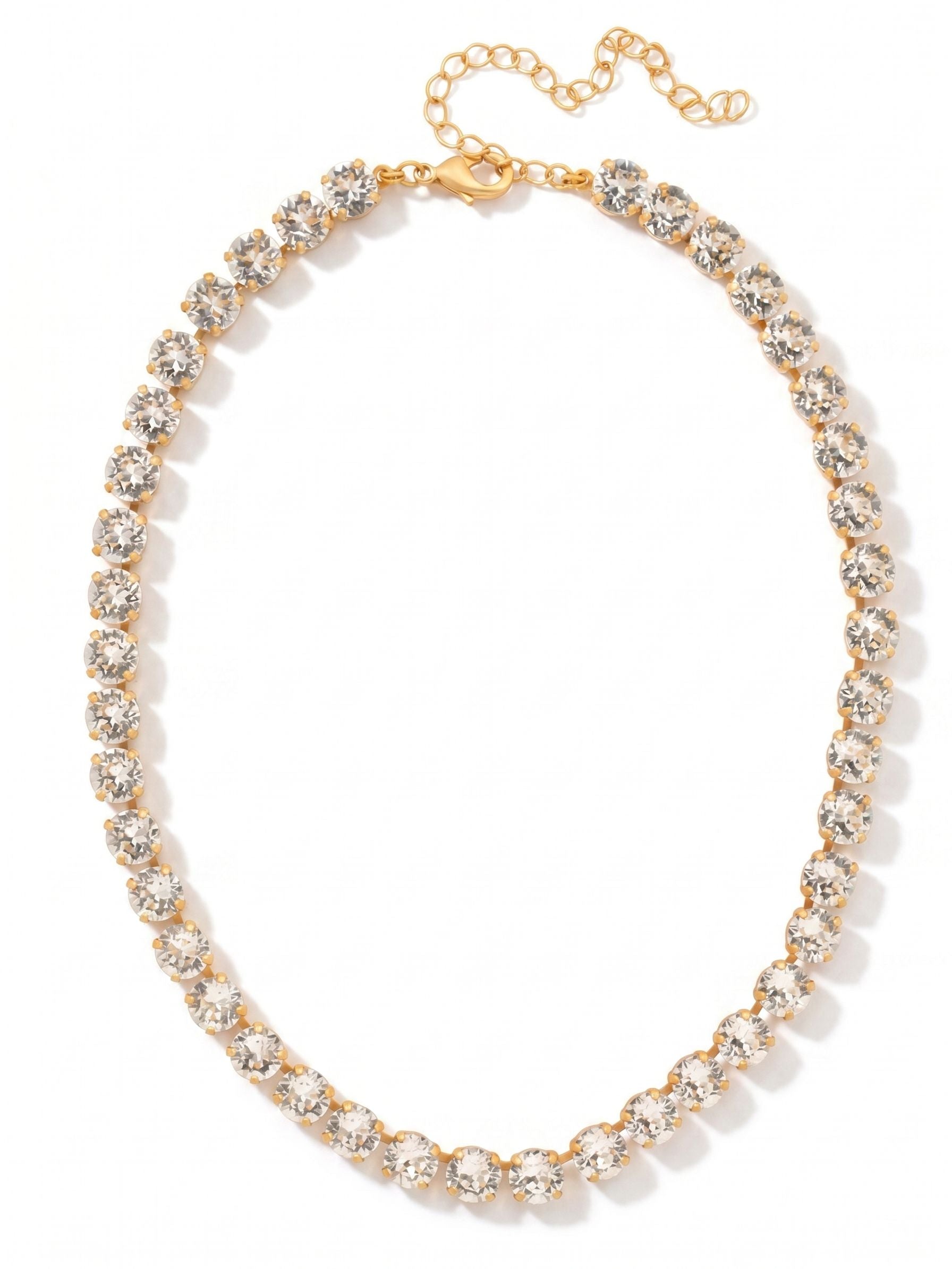 Matilda Tennis Necklace - NFJ4MGCRY - <p>The Matilda Tennis Necklace features a repeating line of round cut crystals on an adjustable chain, secured with a lobster claw clasp. (16-20 inches) From Sorrelli's Crystal collection in our Matte Gold-tone finish.</p>