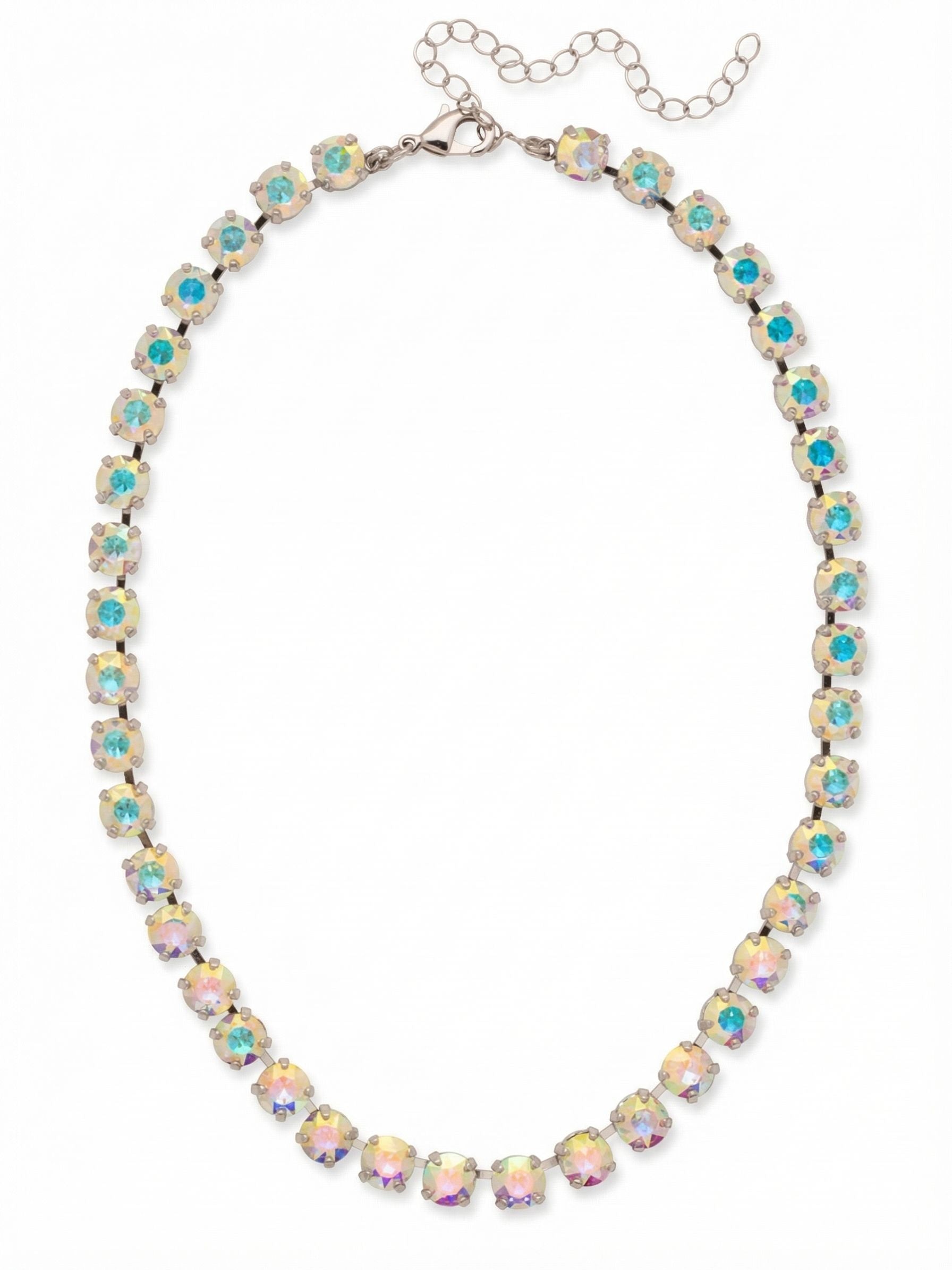 Matilda Tennis Necklace - NFJ4PDCAB - <p>The Matilda Tennis Necklace features a repeating line of round cut crystals on an adjustable chain, secured with a lobster claw clasp. (16-20 inches)</p>