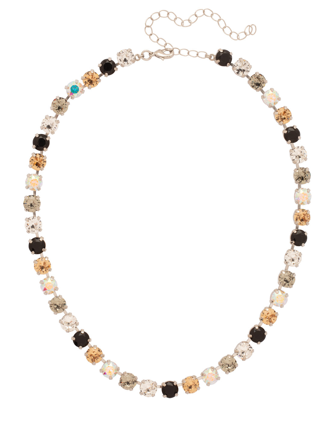 Matilda Tennis Necklace - NFJ4PDEM - <p>The Matilda Tennis Necklace features a repeating line of round cut crystals on an adjustable chain, secured with a lobster claw clasp. (16-20 inches) From Sorrelli's Evening Moon collection in our Palladium finish.</p>