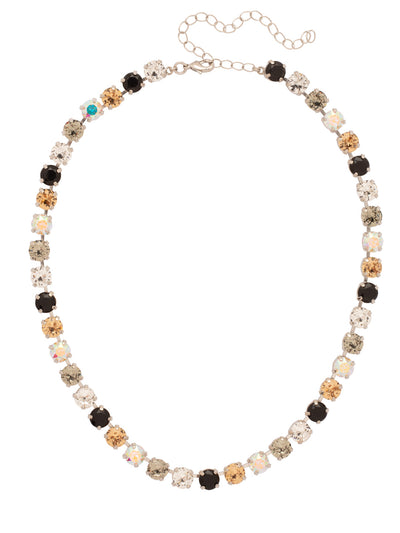 Matilda Tennis Necklace - NFJ4PDEM - <p>The Matilda Tennis Necklace features a repeating line of round cut crystals on an adjustable chain, secured with a lobster claw clasp. (16-20 inches) From Sorrelli's Evening Moon collection in our Palladium finish.</p>