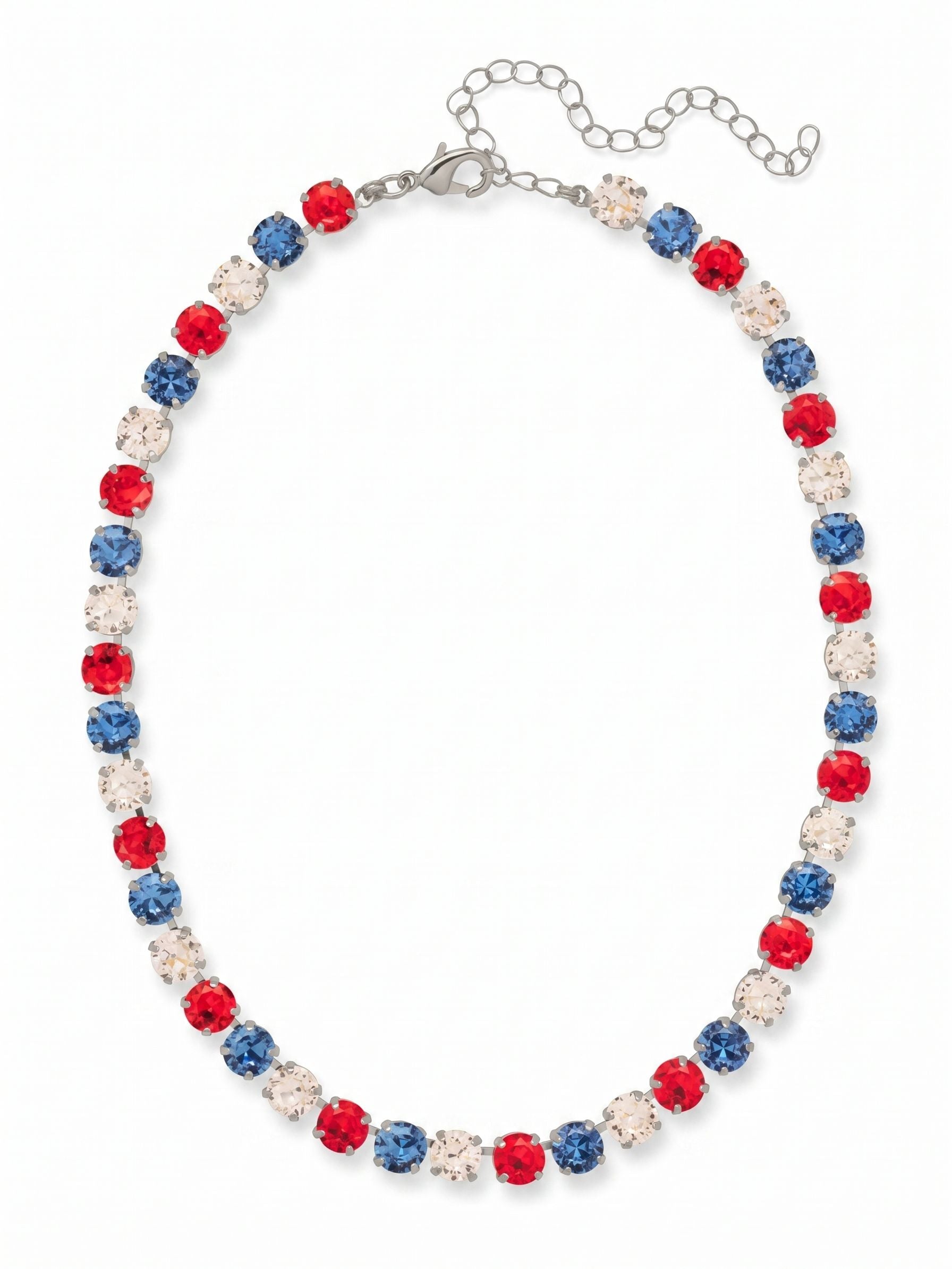 Matilda Tennis Necklace - NFJ4PDUSA - <p>The Matilda Tennis Necklace features a repeating line of round cut crystals on an adjustable chain, secured with a lobster claw clasp. (16-20 inches)</p>