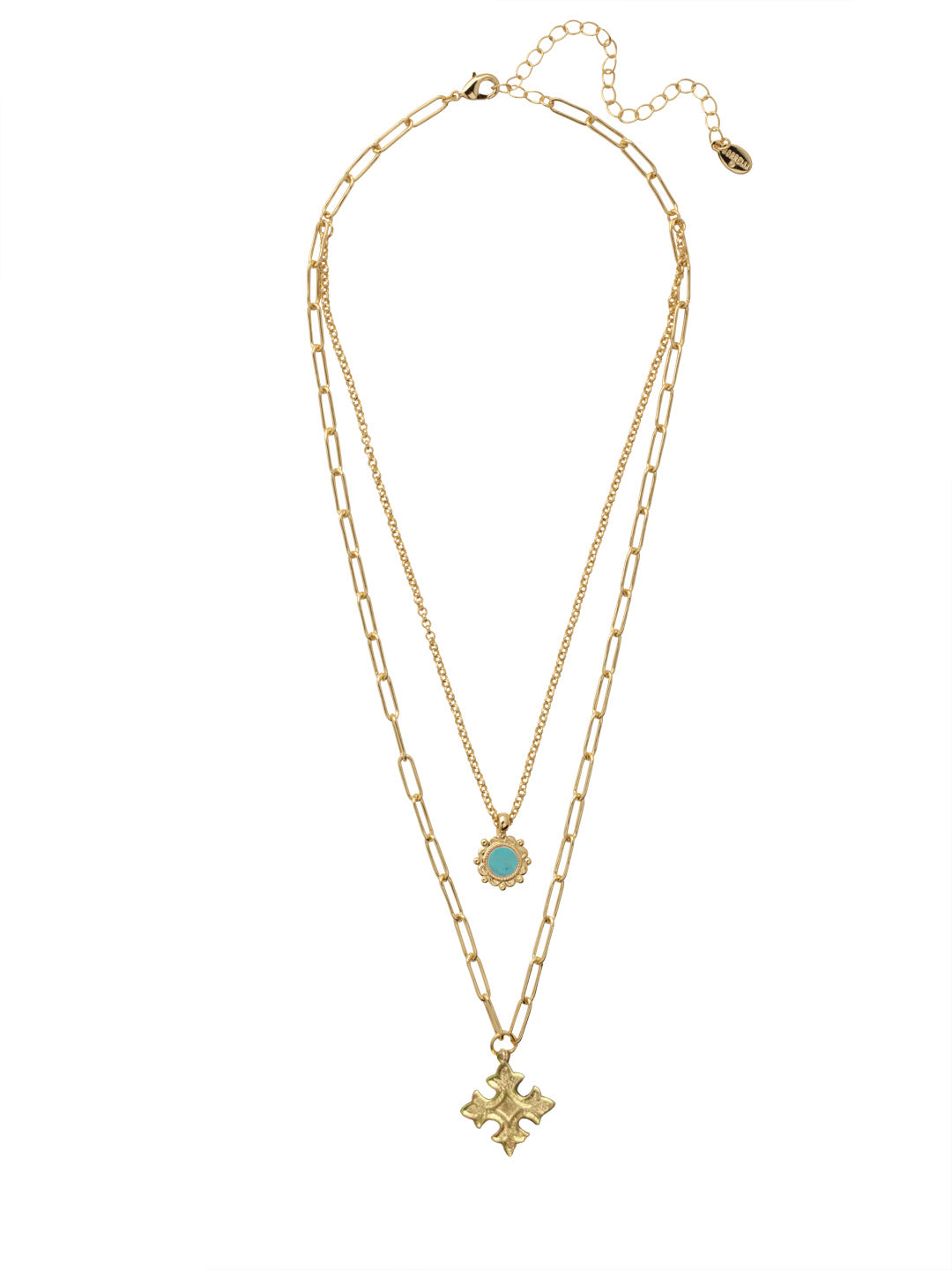 Lorelei Layered Necklace - NFJ5BGTQ - <p>The Lorelei Layered Necklace features a delicate chain with an embellished pendant and a paperclip chain with a 4 point star pendant. From Sorrelli's Turquoise collection in our Bright Gold-tone finish.</p>