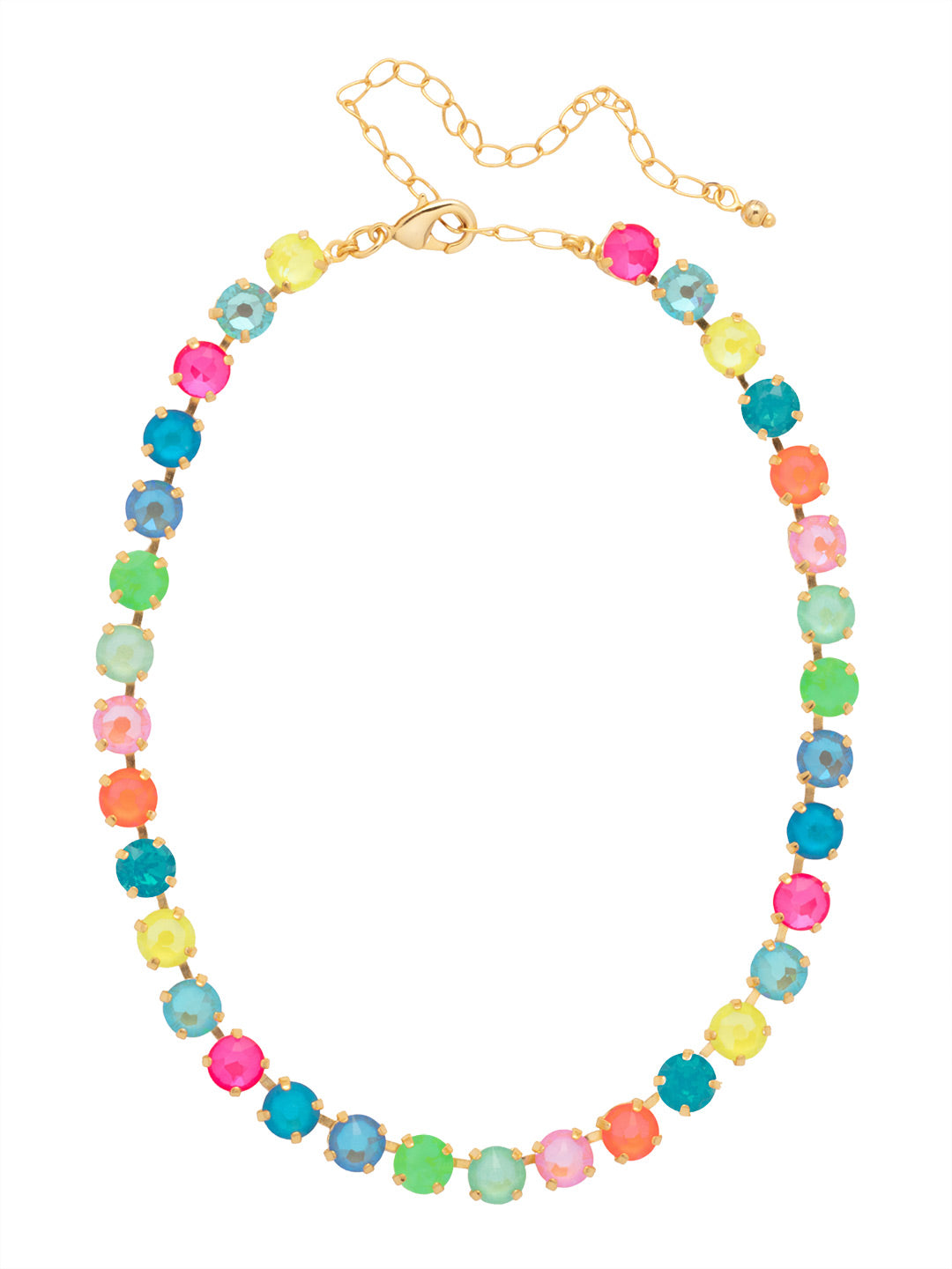 Matilda Choker Necklace - NFJ80BGCCA - <p>The Matilda Choker Necklace features classic round-cut crystals on a shorter chain. At the shortest length the necklace sits at 13 inches and at the longest length sits at 16 inches. From Sorrelli's Candy Carnival collection in our Bright Gold-tone finish.</p>