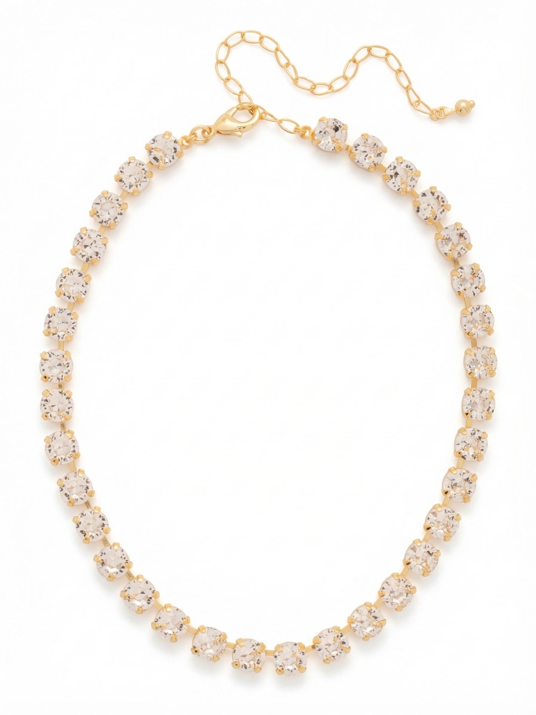 Matilda Choker Necklace - NFJ80BGCRY - <p>The Matilda Choker Necklace features classic round-cut crystals on a shorter chain. At the shortest length the necklace sits at 13 inches and at the longest length sits at 16 inches.</p>