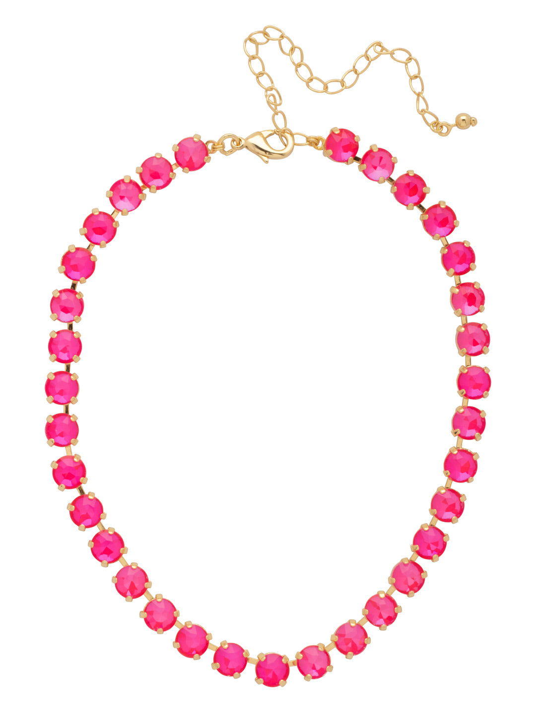 Matilda Choker Necklace - NFJ80BGETP - <p>The Matilda Choker Necklace features classic round-cut crystals on a shorter chain. At the shortest length the necklace sits at 13 inches and at the longest length sits at 16 inches. From Sorrelli's Electric Pink collection in our Bright Gold-tone finish.</p>
