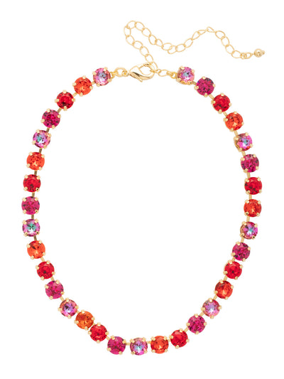 Matilda Choker Necklace - NFJ80BGFIS - <p>The Matilda Choker Necklace features classic round-cut crystals on a shorter chain. At the shortest length the necklace sits at 13 inches and at the longest length sits at 16 inches. From Sorrelli's Fireside collection in our Bright Gold-tone finish.</p>