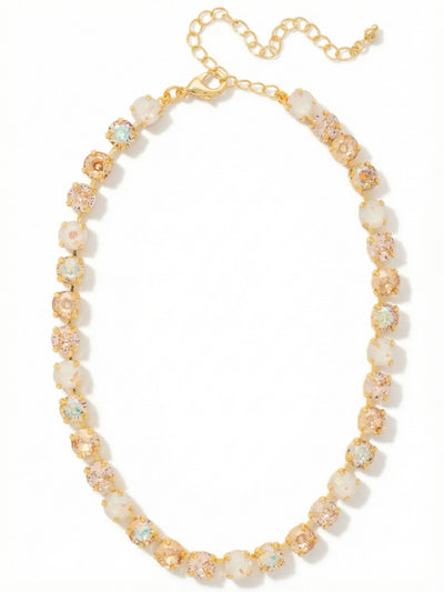 Matilda Choker Necklace - NFJ80BGGGO - <p>A continuous sweep of round crystals circles the neck in a rhythm of pale gold, vintage rose, and iridescent white. The channel chain construction allows the stones to move fluidly with your collarbone, catching light evenly from all angles. An extension chain lets you adjust the drape, whether you prefer it close to the throat as a solo piece or relaxed slightly to anchor a layered stack. It brings a gentle, warm light to the skin without feeling heavy.</p><ul>
<li>Continuous channel-set chain construction for a fluid and flexible fit</li>
<li>A soft palette of champagne, vintage rose, and iridescent round crystals</li>
<li>Lobster claw clasp</li>
<li>4-inch adjustable extension chain</li>
<li>Protective e-coat finish for lasting wear</li>
<li>Includes signature organza pouch for gifting and travel</li>
</ul>
