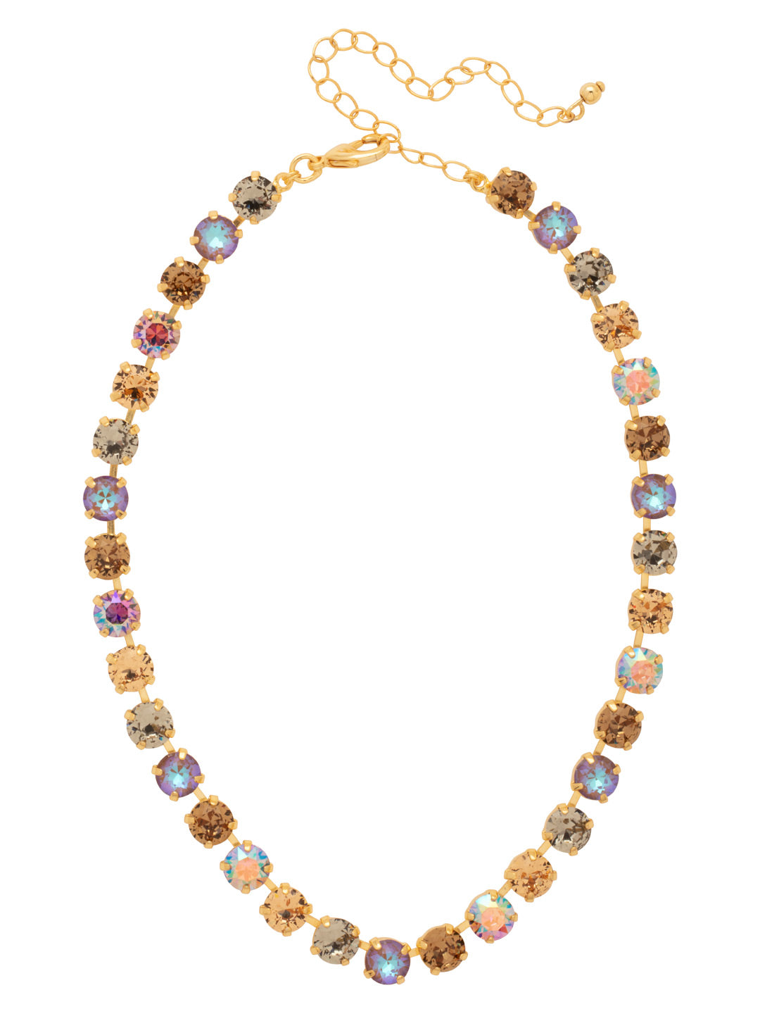 Matilda Choker Necklace - NFJ80BGHNB - <p>The Matilda Choker Necklace features classic round-cut crystals on a shorter chain. At the shortest length the necklace sits at 13 inches and at the longest length sits at 16 inches. From Sorrelli's Honey Bourbon collection in our Bright Gold-tone finish.</p>