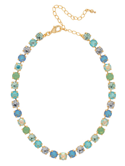 Matilda Choker Necklace - NFJ80BGOC - <p>The Matilda Choker Necklace features classic round-cut crystals on a shorter chain. At the shortest length the necklace sits at 13 inches and at the longest length sits at 16 inches. From Sorrelli's Ocean collection in our Bright Gold-tone finish.</p>