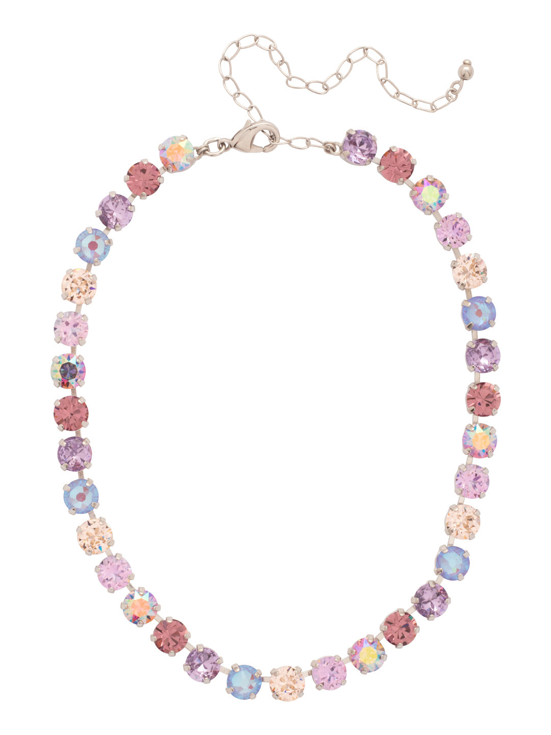 Matilda Choker Necklace - NFJ80PDLCH - <p>The Matilda Choker Necklace features classic round-cut crystals on a shorter chain. At the shortest length the necklace sits at 13 inches and at the longest length sits at 16 inches. From Sorrelli's Lilac Champagne collection in our Palladium finish.</p>