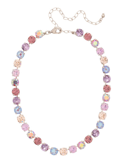 Matilda Choker Necklace - NFJ80PDLCH - <p>The Matilda Choker Necklace features classic round-cut crystals on a shorter chain. At the shortest length the necklace sits at 13 inches and at the longest length sits at 16 inches. From Sorrelli's Lilac Champagne collection in our Palladium finish.</p>