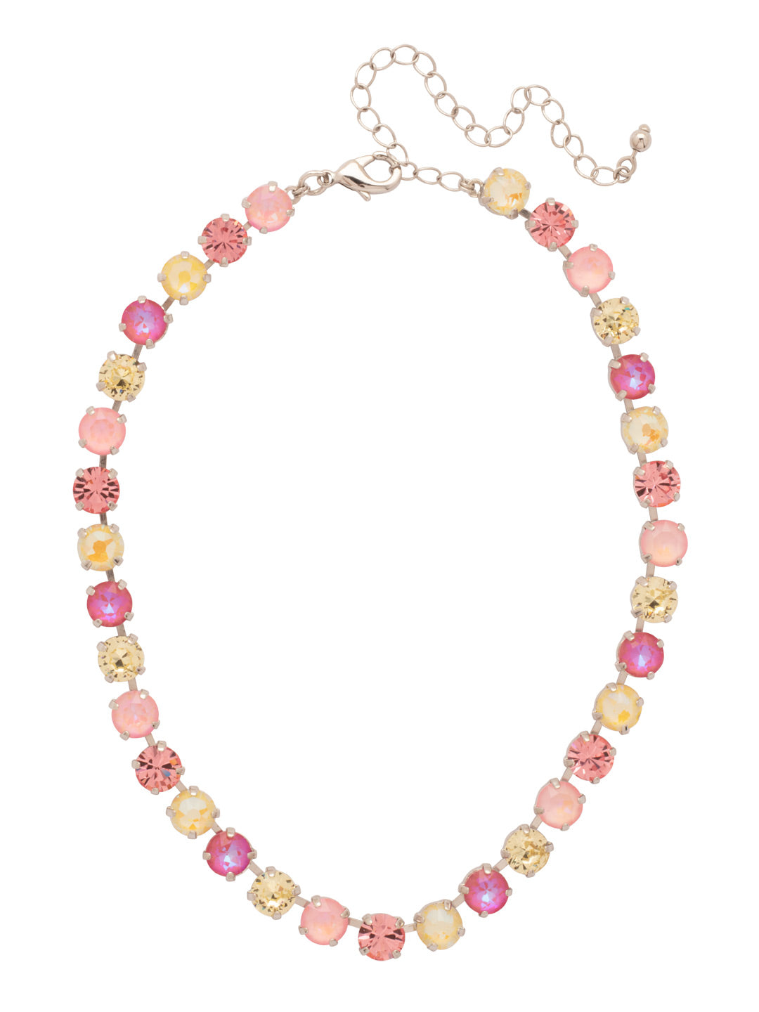 Matilda Choker Necklace - NFJ80PDPPN - <p>The Matilda Choker Necklace features classic round-cut crystals on a shorter chain. At the shortest length the necklace sits at 13 inches and at the longest length sits at 16 inches. From Sorrelli's Pink Pineapple collection in our Palladium finish.</p>