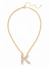K Initial Rope Pendant Necklace