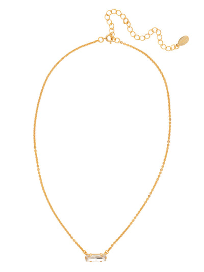 Bindi Pendant Necklace - NFL13MGCRY - <p>The Bindi Pendant Necklace features a single delicate baguette crystal bar on an adjustable chain, secured with a lobster claw clasp. From Sorrelli's Crystal collection in our Matte Gold-tone finish.</p>