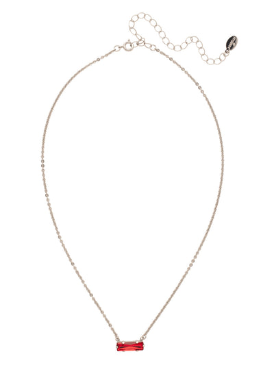 Bindi Pendant Necklace - NFL13PDFIS - <p>The Bindi Pendant Necklace features a single delicate baguette crystal bar on an adjustable chain, secured with a lobster claw clasp. From Sorrelli's Fireside collection in our Palladium finish.</p>