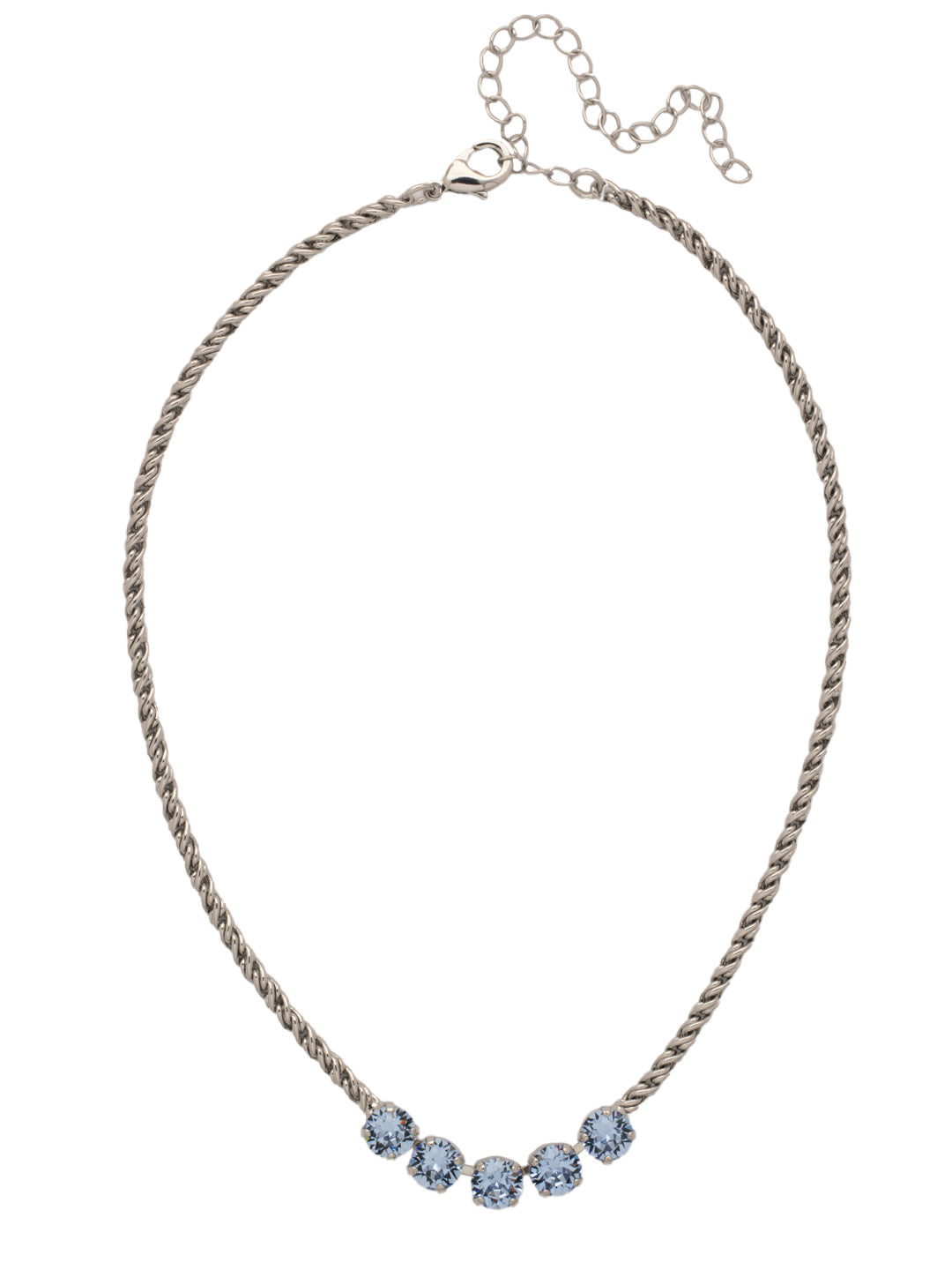 Shannon Tennis Necklace - NFL1PDLTS - <p>The Shannon Tennis Necklace features a line of five round cut crystals on an adjustable rope chain, secured by a lobster claw clasp. (16-20 inches)</p>