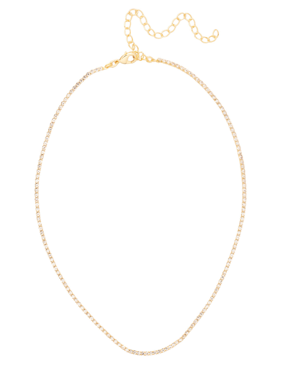 Mini Marnie Tennis Necklace - NFL2BGCRY - <p>The Mini Marnie Tennie Necklace features a dainty rhinestone chain, adjustable and secured with a lobster claw clasp. (16-20 inches) From Sorrelli's Crystal collection in our Bright Gold-tone finish.</p>