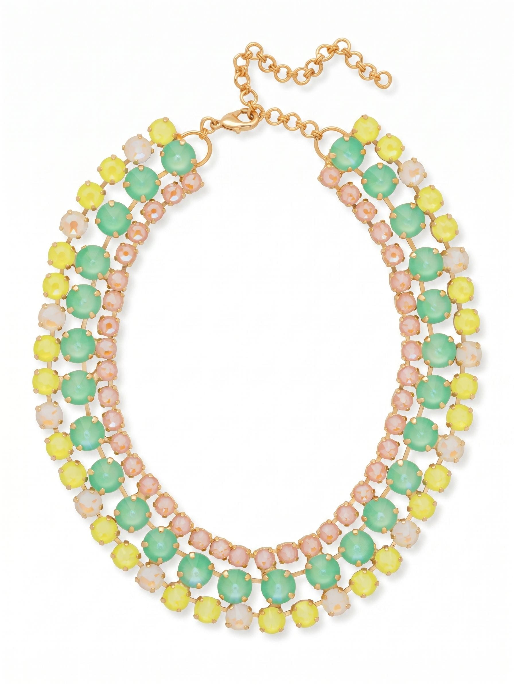 Sloane Layered Statement Necklace - NFL60BGMAM - <p>The Sloane Layered Statement Necklace features three line necklaces layered as one, with various sizes and shapes of crystals.</p>