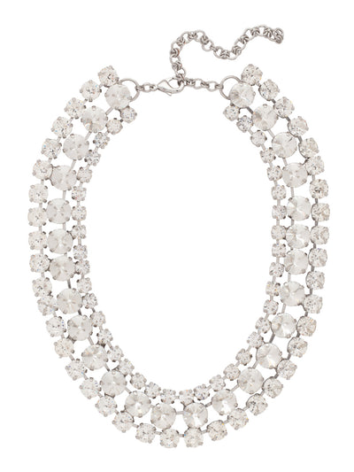 Sloane Layered Statement Necklace - NFL60PDCRY - <p>The Sloane Layered Statement Necklace features three line necklaces layered as one, with various sizes and shapes of crystals. From Sorrelli's Crystal collection in our Palladium finish.</p>