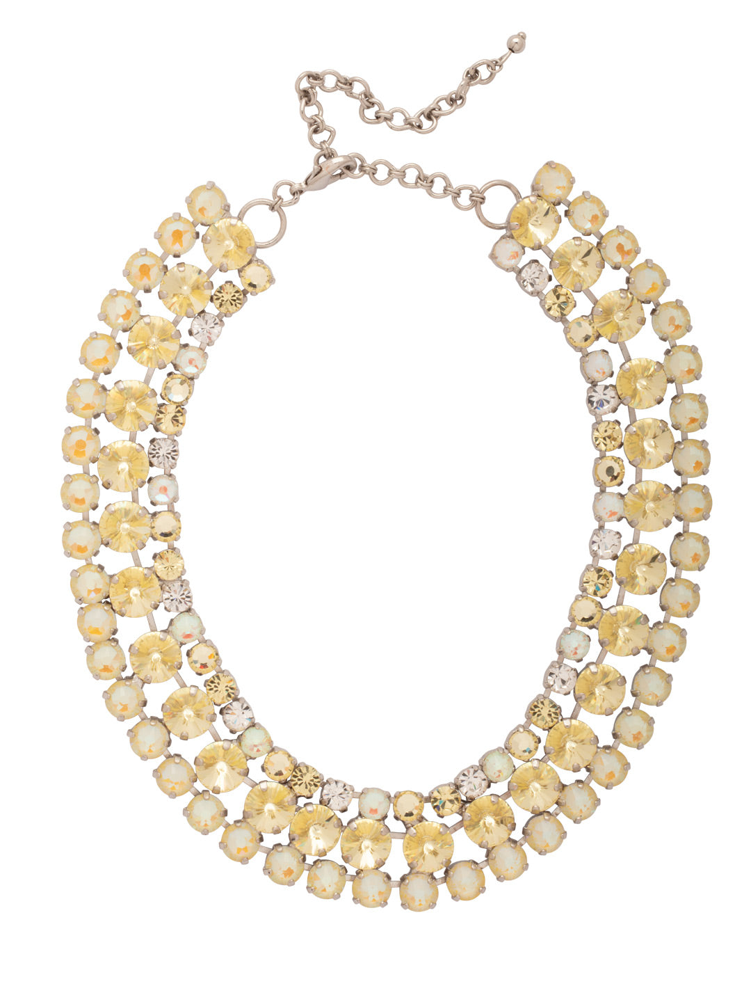 Sloane Layered Statement Necklace - NFL60PDLZ - <p>The Sloane Layered Statement Necklace features three line necklaces layered as one, with various sizes and shapes of crystals. From Sorrelli's Lemon Zest collection in our Palladium finish.</p>