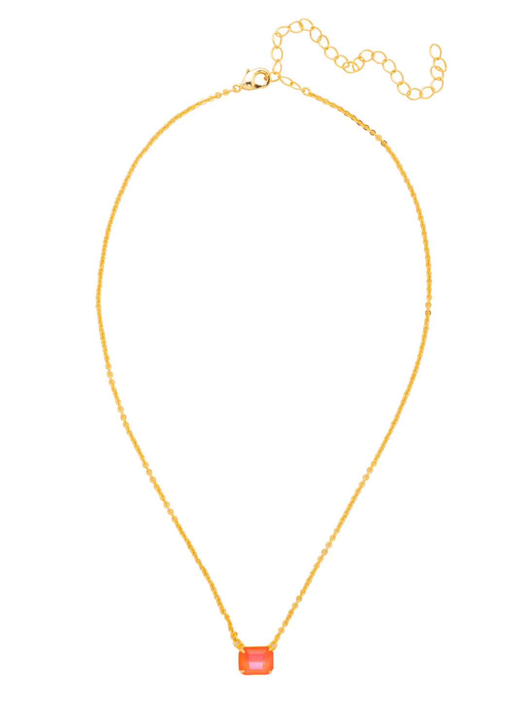 Octavia Single Crystal Pendant Necklace - NFM30BGELH - <p>The Octavia Single Crystal Pendant Necklace features a single horizontal emerald-cut crystal on an adjustable chain, secured with a lobster claw clasp. From Sorrelli's Electric Hyacinth collection in our Bright Gold-tone finish.</p>