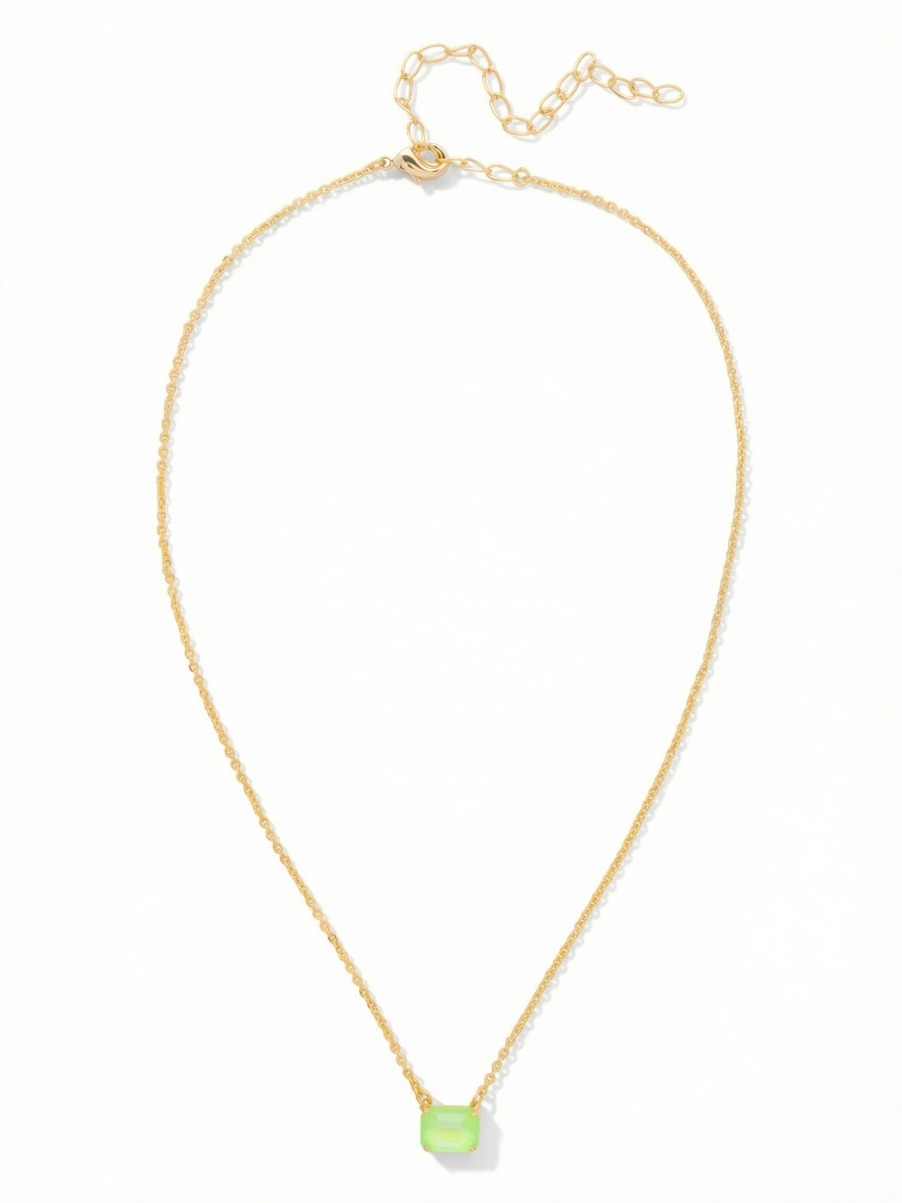 Octavia Single Crystal Pendant Necklace - NFM30BGETG - <p>The Octavia Single Crystal Pendant Necklace features a single horizontal emerald-cut crystal on an adjustable chain, secured with a lobster claw clasp.</p>