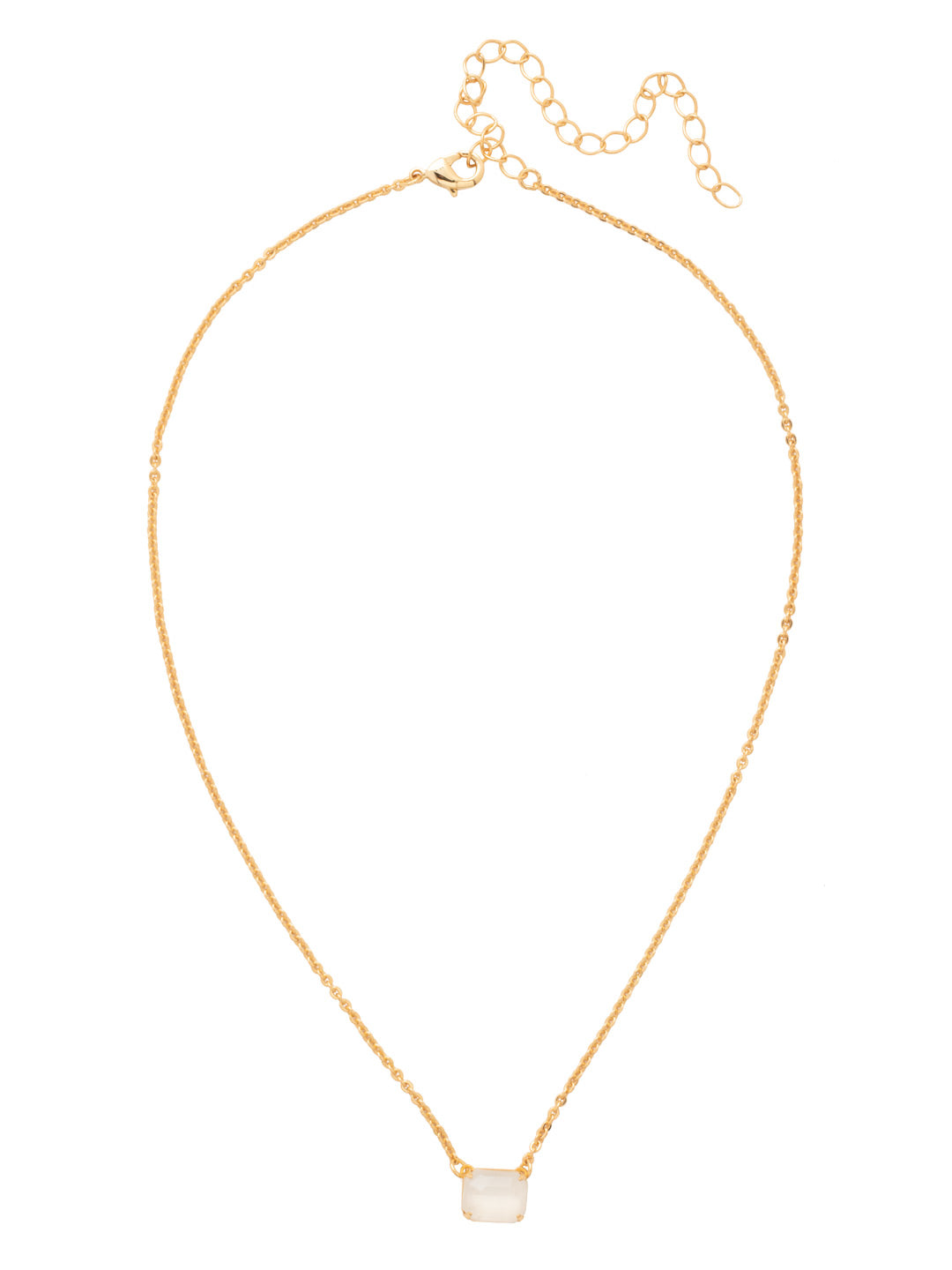 Octavia Single Crystal Pendant Necklace - NFM30BGICL - <p>The Octavia Single Crystal Pendant Necklace features a single horizontal emerald-cut crystal on an adjustable chain, secured with a lobster claw clasp. From Sorrelli's Icicle collection in our Bright Gold-tone finish.</p>