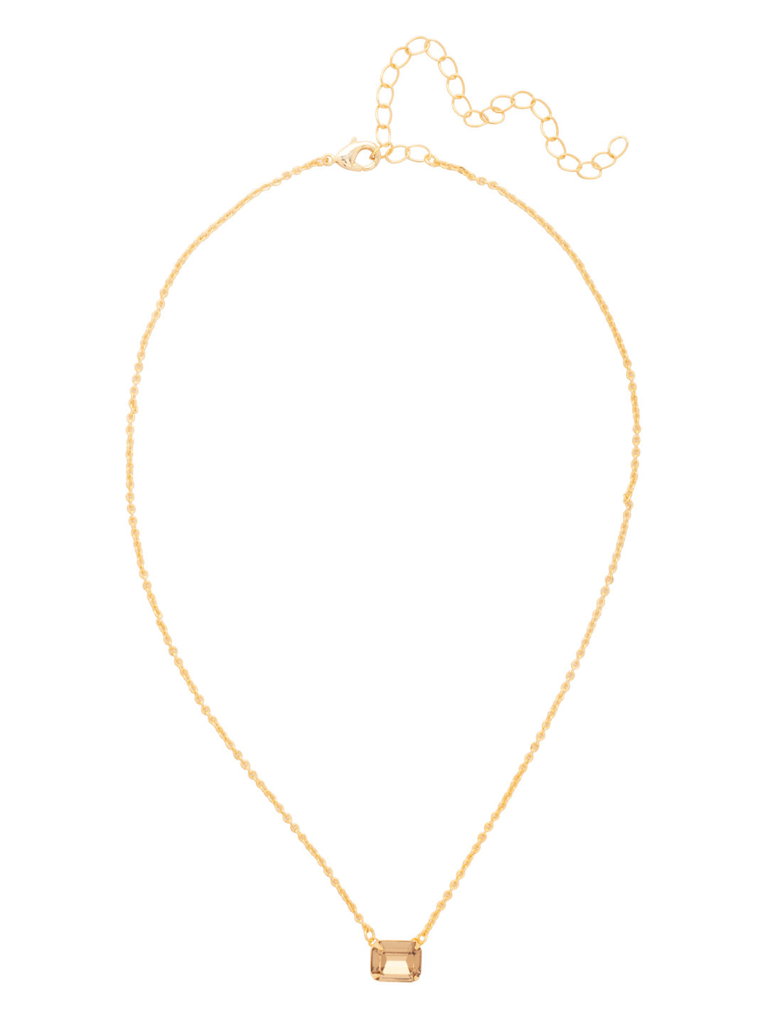Octavia Single Crystal Pendant Necklace - NFM30BGLC - <p>The Octavia Single Crystal Pendant Necklace features a single horizontal emerald-cut crystal on an adjustable chain, secured with a lobster claw clasp. From Sorrelli's Light Colorado collection in our Bright Gold-tone finish.</p>