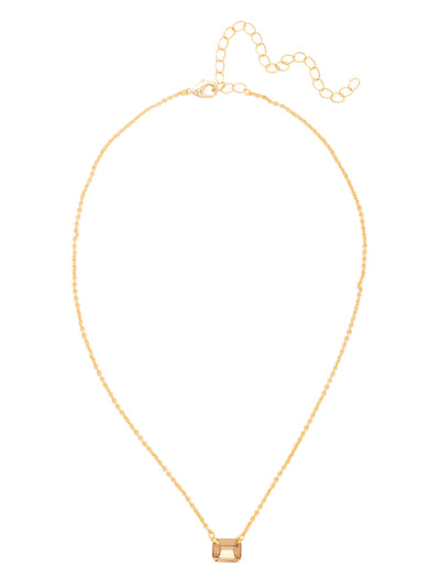 Octavia Single Crystal Pendant Necklace - NFM30BGLC - <p>The Octavia Single Crystal Pendant Necklace features a single horizontal emerald-cut crystal on an adjustable chain, secured with a lobster claw clasp. From Sorrelli's Light Colorado collection in our Bright Gold-tone finish.</p>
