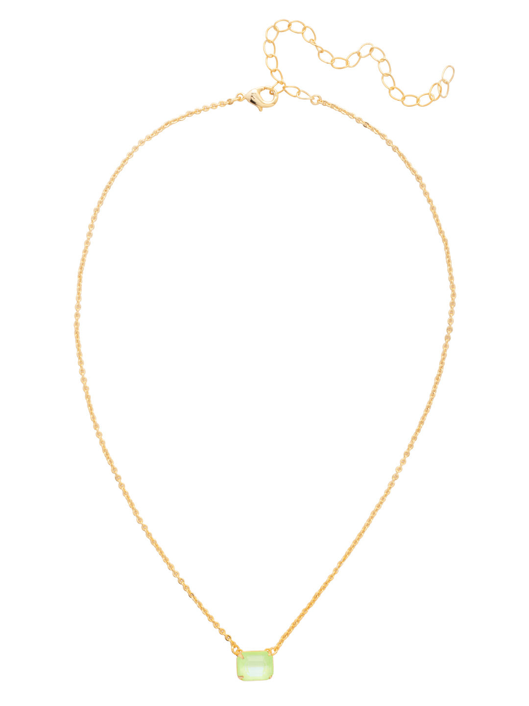 Octavia Single Crystal Pendant Necklace - NFM30BGLGD - <p>The Octavia Single Crystal Pendant Necklace features a single horizontal emerald-cut crystal on an adjustable chain, secured with a lobster claw clasp. From Sorrelli's Lime Green Delite collection in our Bright Gold-tone finish.</p>