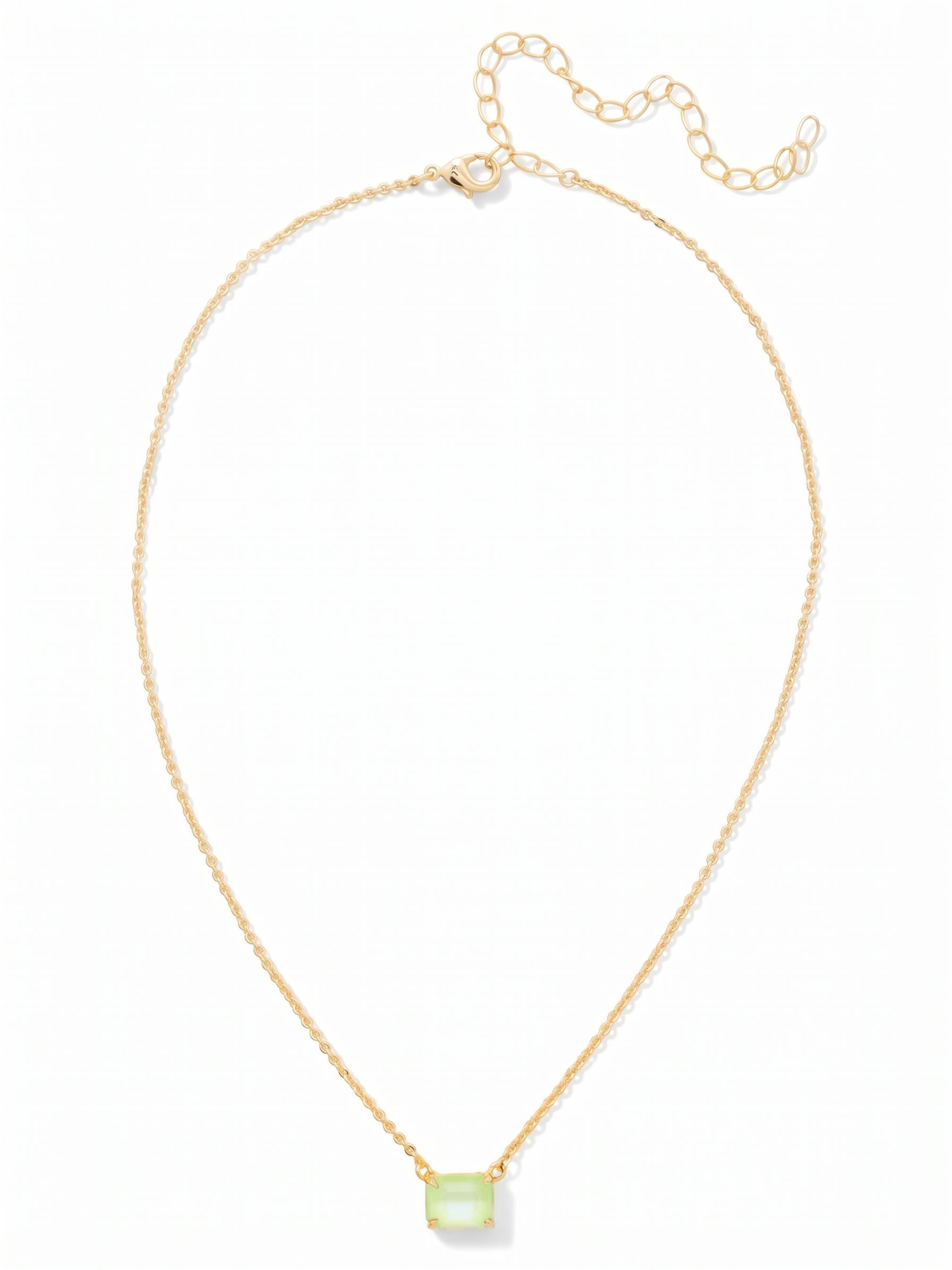 Octavia Single Crystal Pendant Necklace - NFM30BGLGD - <p>The Octavia Single Crystal Pendant Necklace features a single horizontal emerald-cut crystal on an adjustable chain, secured with a lobster claw clasp.</p>