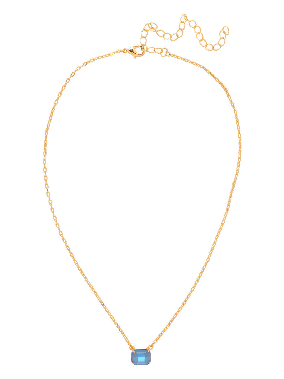 Octavia Single Crystal Pendant Necklace - NFM30BGOCD - <p>The Octavia Single Crystal Pendant Necklace features a single horizontal emerald-cut crystal on an adjustable chain, secured with a lobster claw clasp. From Sorrelli's Ocean Delite collection in our Bright Gold-tone finish.</p>