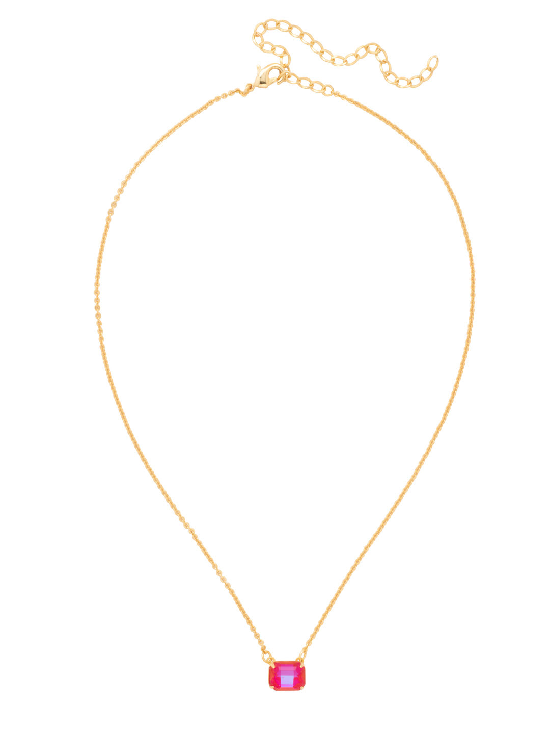 Octavia Single Crystal Pendant Necklace - NFM30BGRCP - <p>The Octavia Single Crystal Pendant Necklace features a single horizontal emerald-cut crystal on an adjustable chain, secured with a lobster claw clasp. From Sorrelli's Red Carpet collection in our Bright Gold-tone finish.</p>