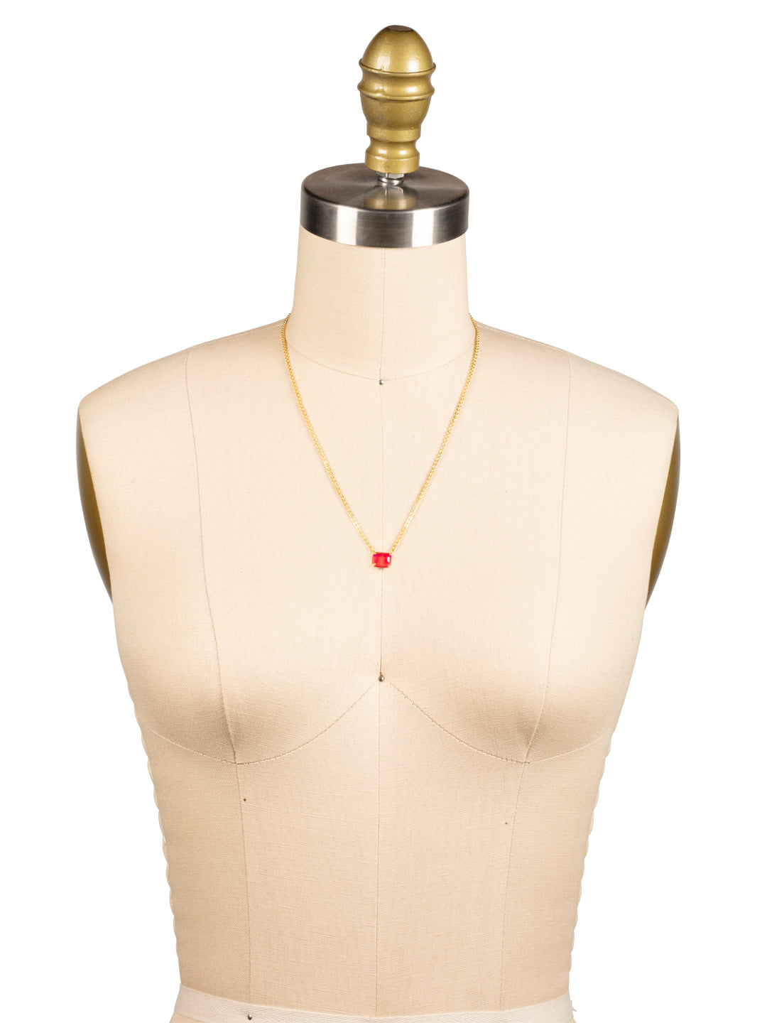 Octavia Single Crystal Pendant Necklace - NFM30BGRRD