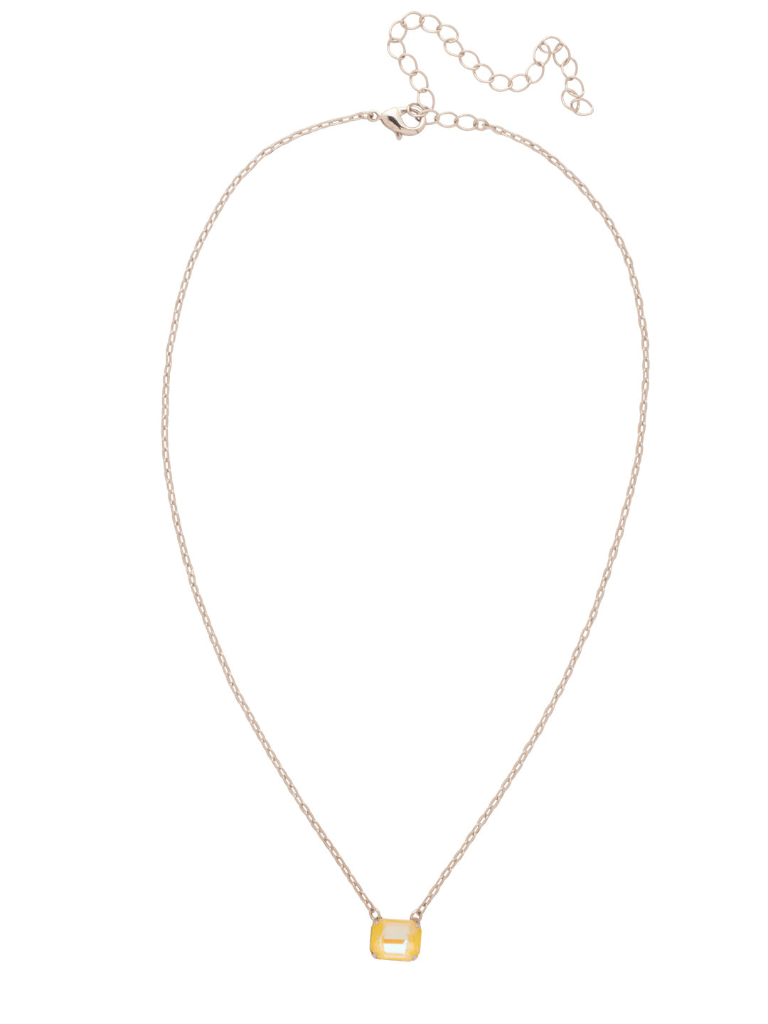 Octavia Single Crystal Pendant Necklace - NFM30PDLTD - <p>The Octavia Single Crystal Pendant Necklace features a single horizontal emerald-cut crystal on an adjustable chain, secured with a lobster claw clasp. From Sorrelli's Light Topaz Delite collection in our Palladium finish.</p>