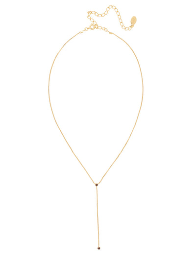 Studded Lariat Pendant Necklace - NFM32BGMMA - <p>Elevate your style with the exquisite Studded Lariat Pendant Necklace. This exquisite piece boasts an adjustable chain designed in a chic and fashionable lariat Y shape. Crafted with meticulous attention to detail, this necklace features a captivating single round crystal stud that graces both the top and bottom of the elegantly dangling chain. From Sorrelli's Mighty Maroon collection in our Bright Gold-tone finish.</p>